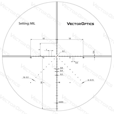 Оптический прицел Vector Optics -Rifle Scope Veyron 6-24x44 - Illuminated Dot - 30 мм - First Focal Plane