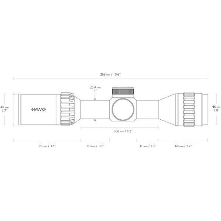 Приціл оптичний Hawke Airmax 2-7х32 c сіткою AMX