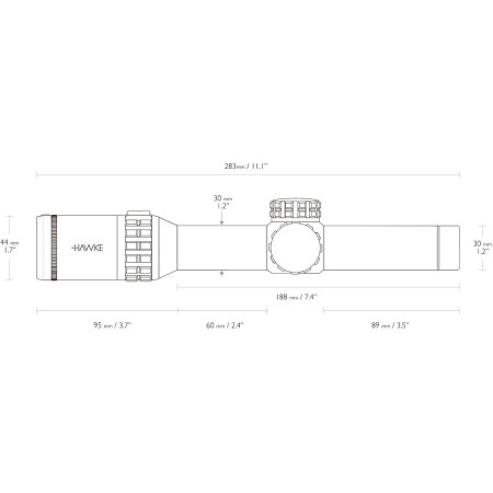 Прицел оптический Hawke Frontier 30 1-6x24 прицельная сетка Circlel Dot с подсветкой