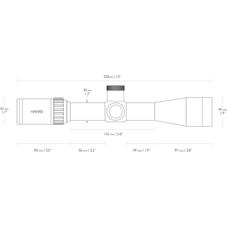 Прицел оптический Hawke Vantage 30 WA 3-9x42 сетка 223/308 с подсветкой