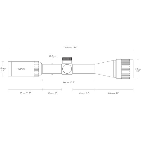 Прицел оптический Hawke Vantage 4-12х40 АО сетка Mil-Dot