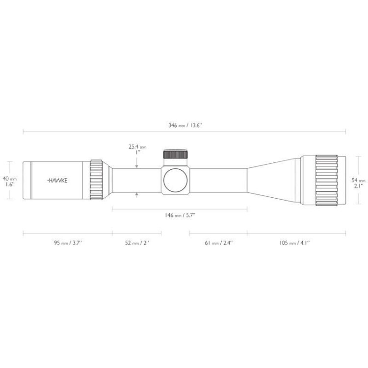 Приціл оптичний Hawke Vantage 4-12x40 AO сітка 17HMR 12х з підсвічуванням