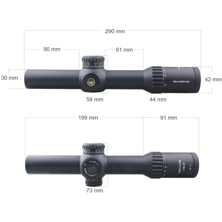 Прицел оптический Vector Optics Continental 1-6x28. Сетка BDС с подсветкой