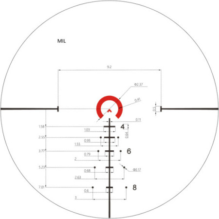 Приціл оптичний Vector Optics Continental 1-6x28. Сітка BDС з підсвічуванням