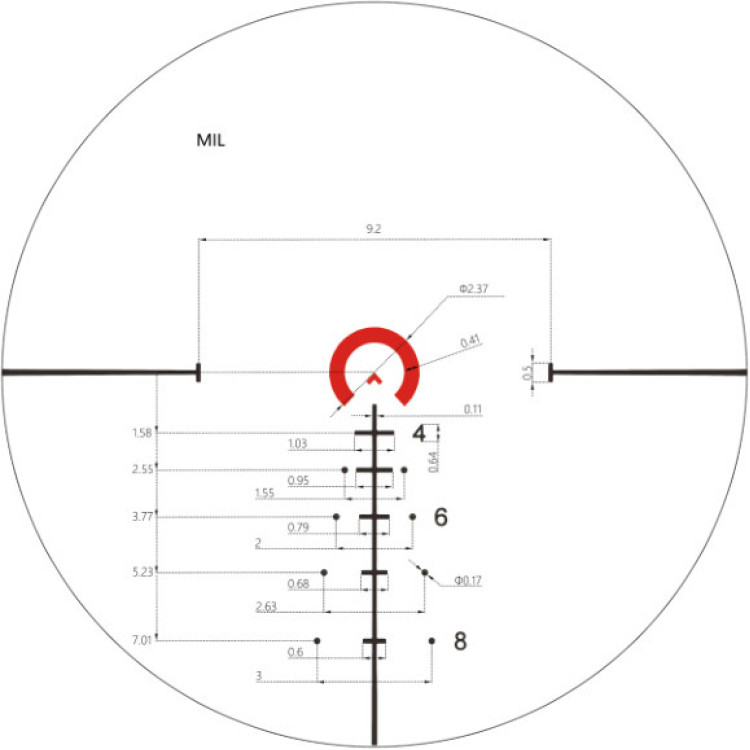 Приціл оптичний Vector Optics Continental 1-6x28. Сітка BDС з підсвічуванням