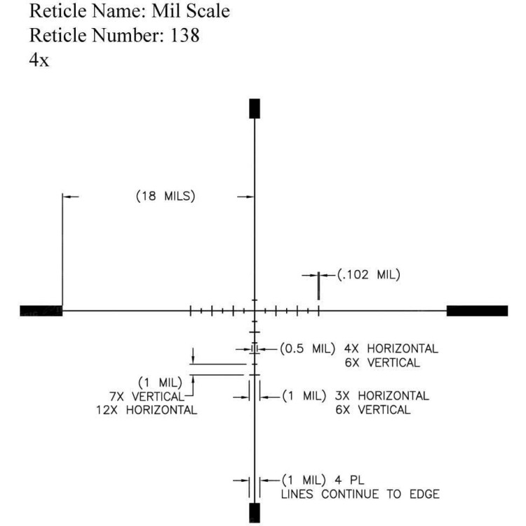 Прицел U.S. Optics SR-4C 1-4x22 F1 марка MIL-Scale с подсветкой. МРАД