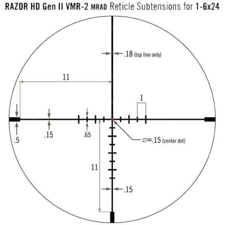 Прицел Vortex RAZOR HD GEN II 1-6x24 F2 марка VMR-2 с подсветкой