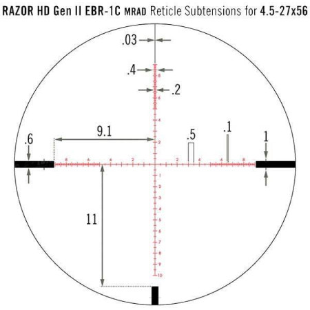 Приціл Vortex Razor HD Gen II 4,5–27x56 F1 марка EBR-1C підсвічуванням. Барабан 10 МРАД/перевертень