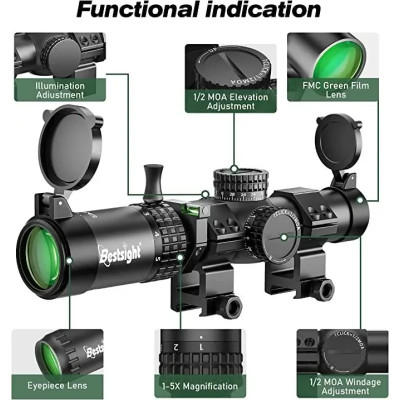 Оптический прицел BESTSIGHT 1-5X24 с подсветкой АК-74\АР15