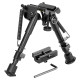 Сошки Buvele Carbon Bipod на антабку (высота 15.2 - 22.9 см) с переходником на Weaver/Picatinny