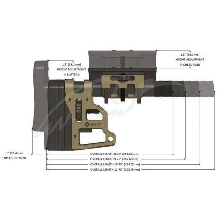 Приклад MDT Skeleton Carbine Stock 11.75". (BE54745)