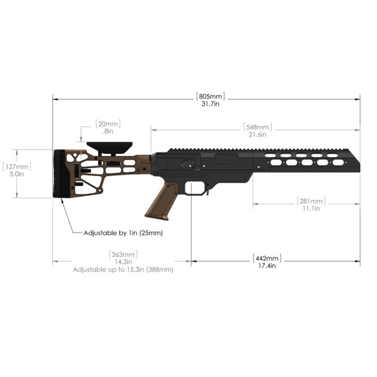 Шасси MDT TAC21 для Tikka T3 SA Black