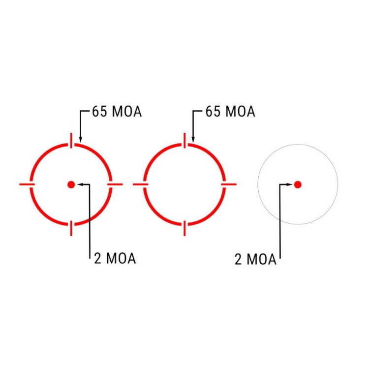 Приціл коліматорний Holosun HE515CT-RD точка 2 MOA + коло 65 МОА