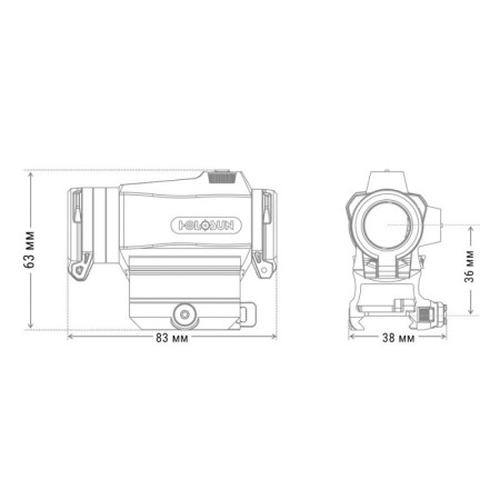 Прицел коллиматорный Holosun HE515CT-RD точка 2 MOA + круг 65 МОА