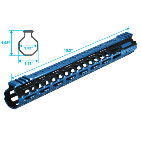 Цівка Leapers UTG PRO Ultra Slim15" для AR15. M-LOK. Black/Blue