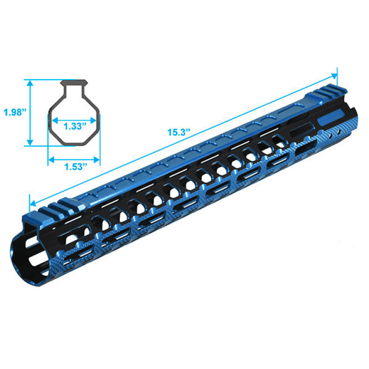 Цівка Leapers UTG PRO Ultra Slim15" для AR15. M-LOK. Black/Blue