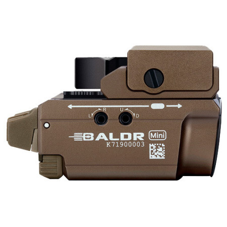 Ліхтар з ЛЦВ Olight Baldr Mini Desert Tan. Зелений ЛЦВ