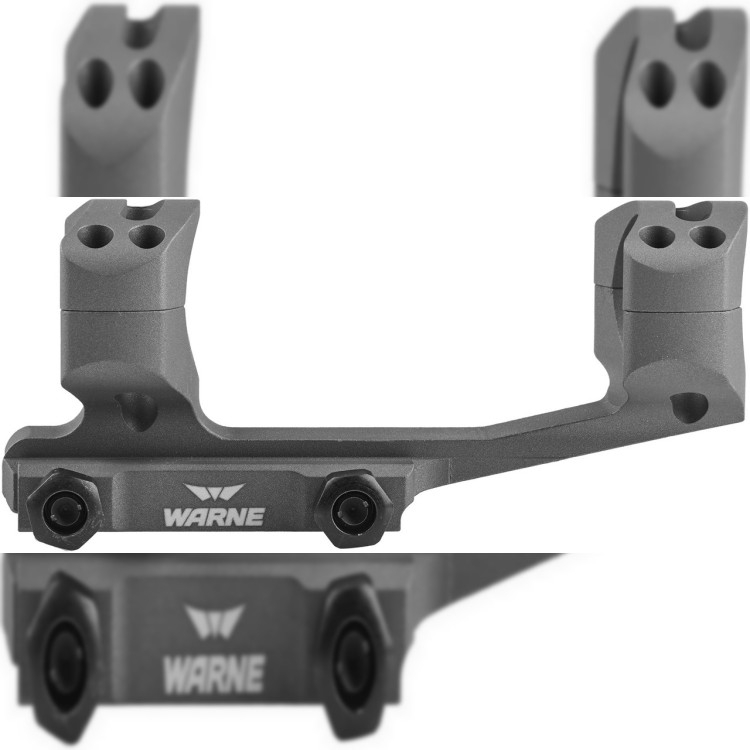 Кріплення-моноблок Warne X-Skeleton Mount. d - 30 мм. Ultra High. Weaver/Picatinny. Grey