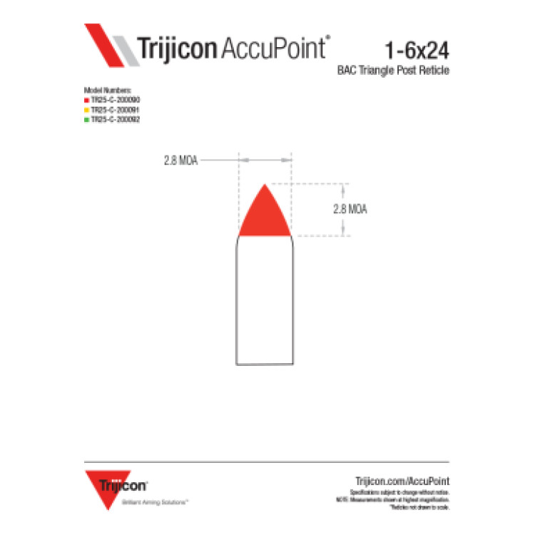 Приціл оптичний TRIJICON AccuPoint 1-6x24 BAC Amber Triangle Tritium / Fiber Optics