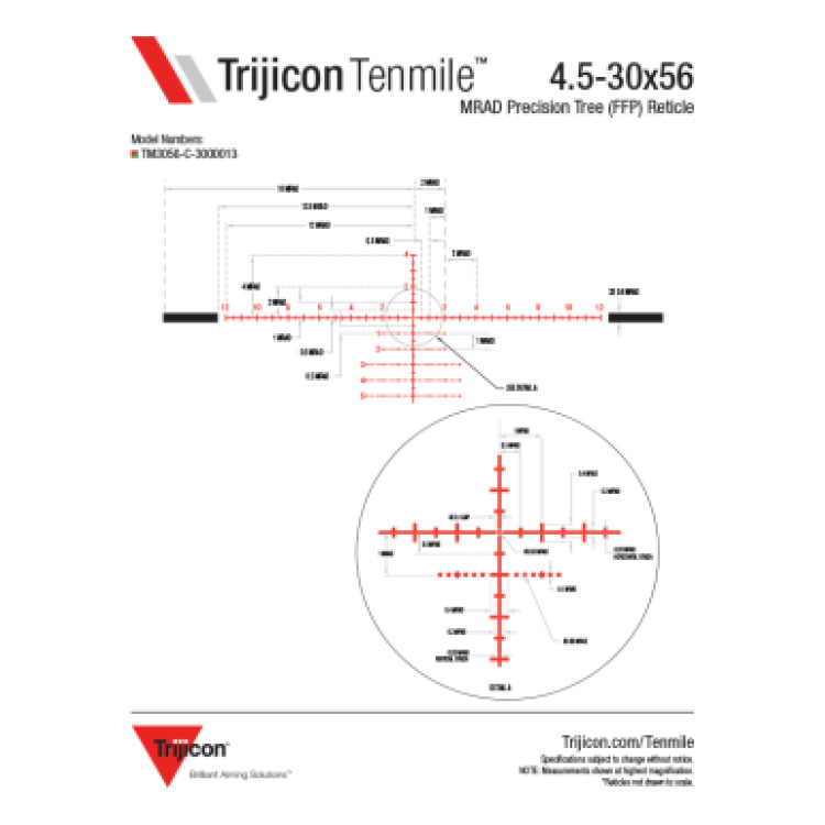 Приціл оптичний TRIJICON Tenmile 4.5-30x56 Red/Green MRAD Precision Tree FFP