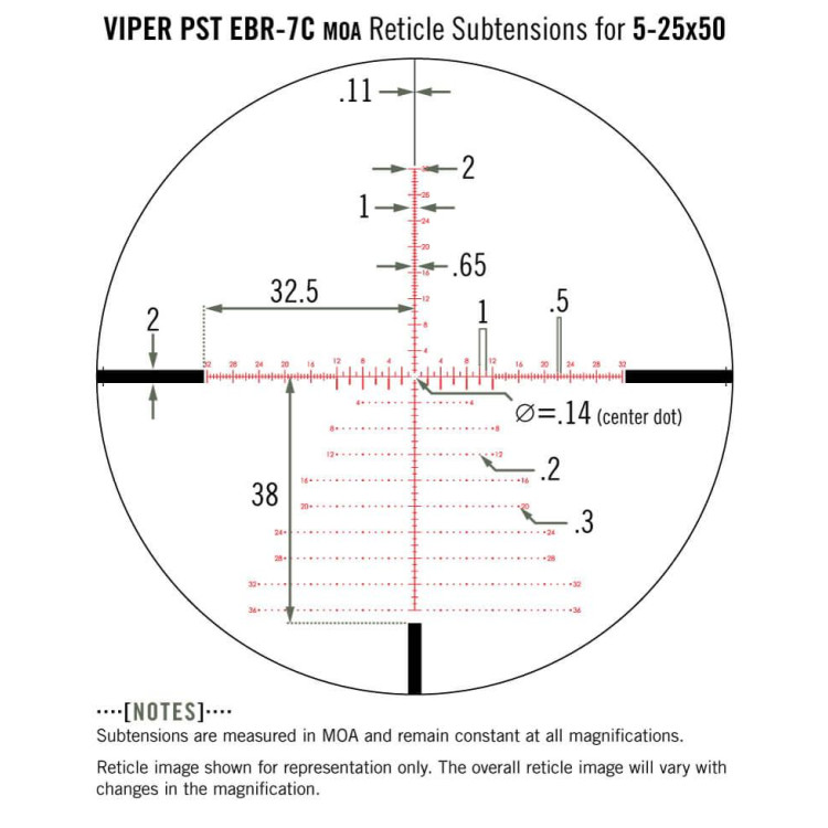 Прицел Vortex Viper PST Gen II 5-25x50 FFP сетка EBR-2C (MRAD)