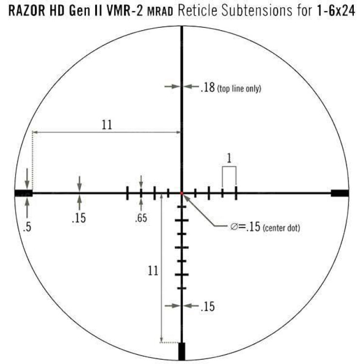 Приціл Vortex RAZOR HD GEN II 1-6x24. VMR-2 c підсвічуванням. 0.2 MRAD