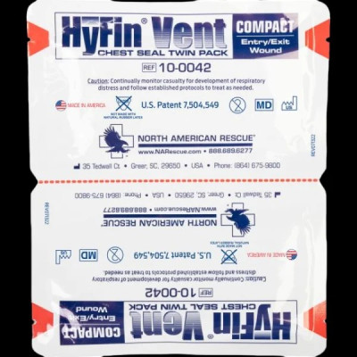 Окклюзионная наклейка HYFIN Vent Compact вентилируемая / HYFIN Vent Compact Chest Seal twin pack