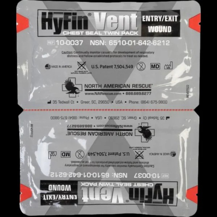 Оклюзійна наліпка HYFIN Vent вентильована / HYFIN Vent Chest Seal twin pack