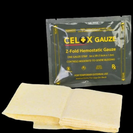 Гемостатичний бинт Celox Z-Fold 7.6см х 1.5м / Celox Z-Fold Hemostatic Gauze 7.6см х 1.5м