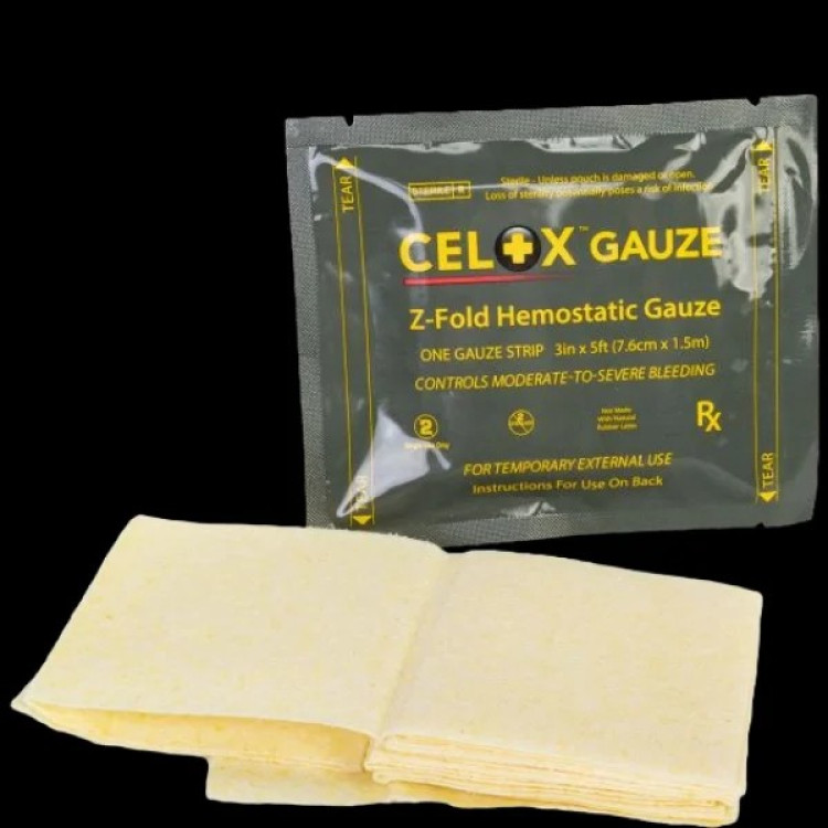 Гемостатичний бинт Celox Z-Fold 7.6см х 1.5м / Celox Z-Fold Hemostatic Gauze 7.6см х 1.5м