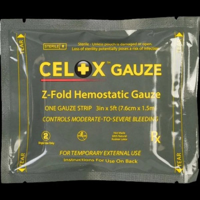 Гемостатичний бинт Celox Z-Fold 7.6см х 1.5м / Celox Z-Fold Hemostatic Gauze 7.6см х 1.5м