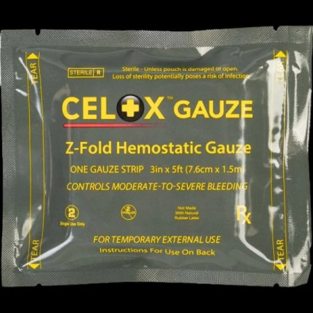 Гемостатичний бинт Celox Z-Fold 7.6см х 1.5м / Celox Z-Fold Hemostatic Gauze 7.6см х 1.5м