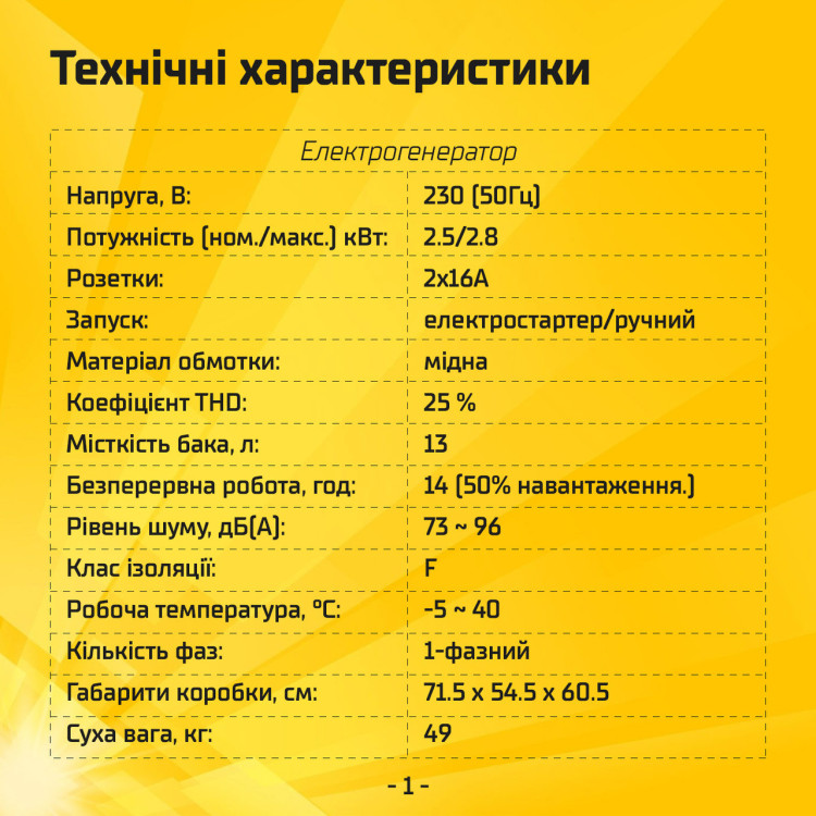 Бензиновий генератор на 2.5 кВт MB3000E-A