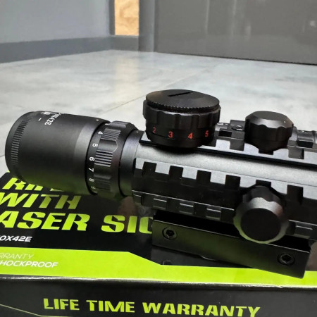 Оптический прицел SPINA OPTICS M9 LS3-10x42E с ЛЦВ, 3-10x42, красный лазер