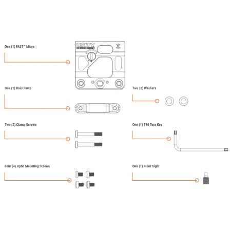 Крепление Unity FAST Micro для коллиматоров Aimpoint Micro,Vortex Crossfire