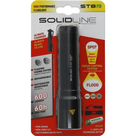 Ліхтар Solidline ST8R, заряджається, з бездротовою зарядкою та настінним кріпленням, 600/250/10, блістер