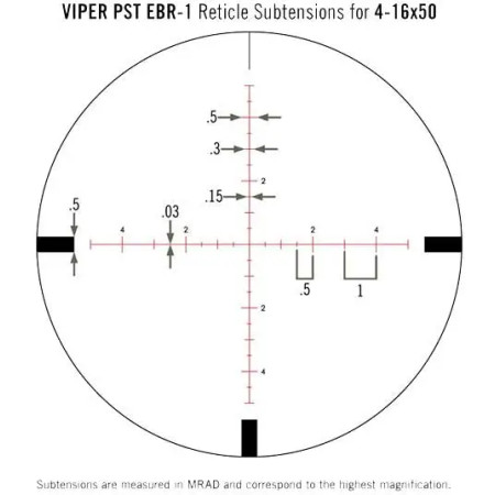Приціл Vortex Viper PST 4–16x50 F1 сітка EBR-1 з підсвічуванням, MRAD