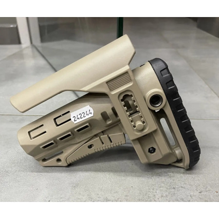 Приклад (база) DLG TBS COMPACT DLG-130-052, Койот, Mil-Spec, з високим підщечником 4 см, антабки