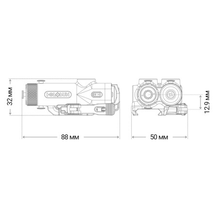 Лазерний приціл HOLOSUN LE221-GR (LE221G) Green & IR