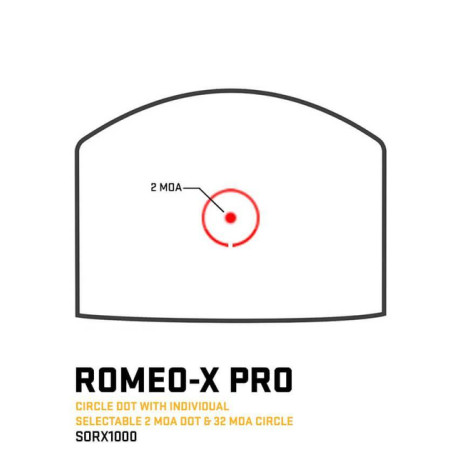 Приціл коліматорний Sig Optics ROMEO-X PRO FOOTPRINT, OPEN, 2 MOA DOT&32 MOA CIRCLE, BLACK SORX1000