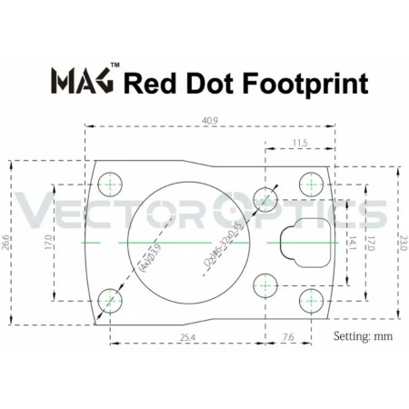 Райзер Vector Optics для коліматору Frenzy MAG footprint