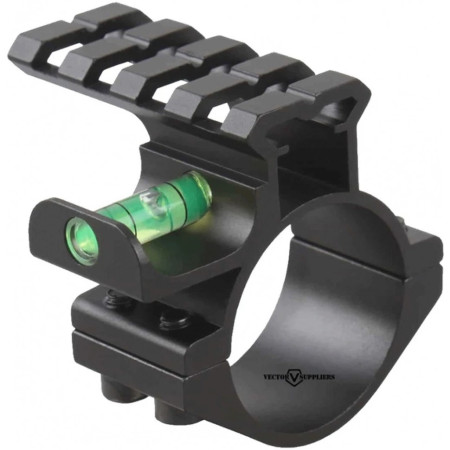 Кольцо Vector Optics 30/25,4 мм с пузырьковым уровнем и планкой Пикатинни сверху Кольцо Vector Optics 30/25,4 мм с пузырьковым уровнем и планкой Пикатинни сверху