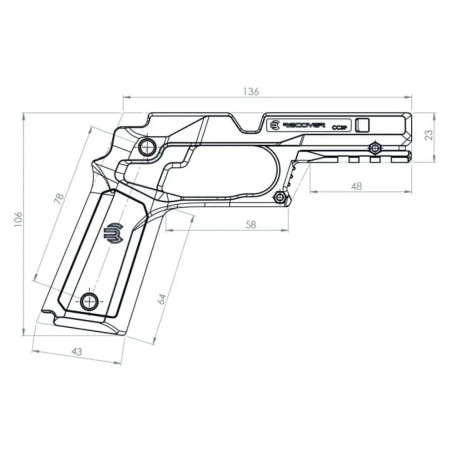 Накладки на руків’я Recover Tactical CC3P Phantom Grey для 1911 Black/Phantom Grey