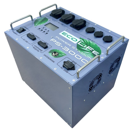 Потужна портативна зарядна станція ECOLIFE PS-3000 Pro: 3000Вт/5500Вт*год. Джерело безперебійного живлення (UPS): 3000W/5500Wh